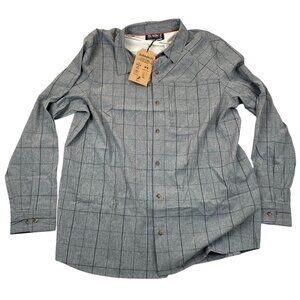 NWT Avalanche Mens Shirt Size XL Long Sleeve Plaid Button Up Gray Woven Casual